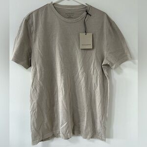 All Saints Men's Beige T-Shirt ossage milky grey large slim fit